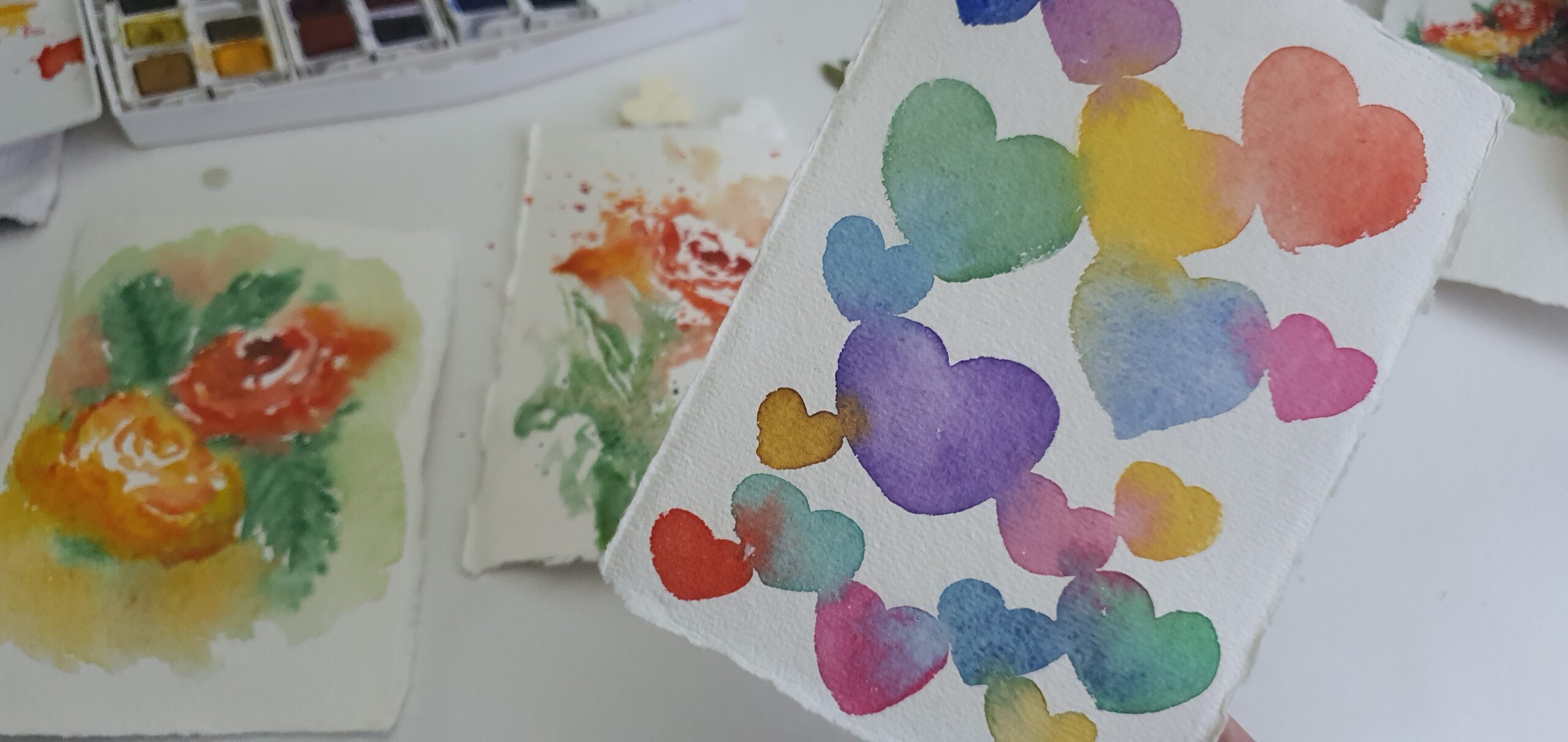 Valentijnskaarten schilderen